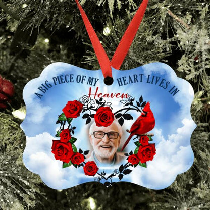 Personalized Memorial Ornament - Memorial Gift For Family - A Big Piece Of My Heart Lives In Heaven
