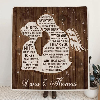 Personalized I Miss Your Voice Memorial Pillow Cover/Quilt/Fleece Blanket - Memorial Gift Idea
