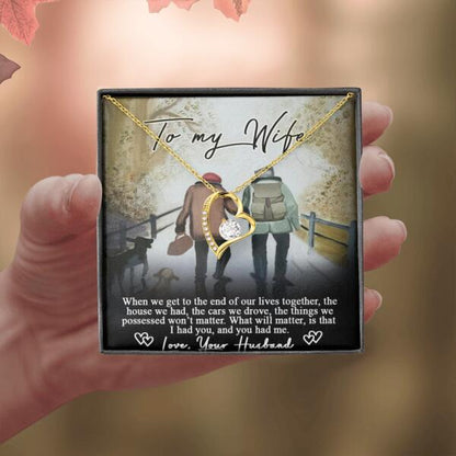 Personalized Couple Forever Love Necklace - Gift For Wife From Husband