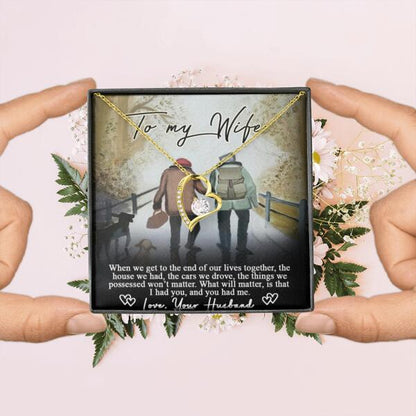 Personalized Couple Forever Love Necklace - Gift For Wife From Husband