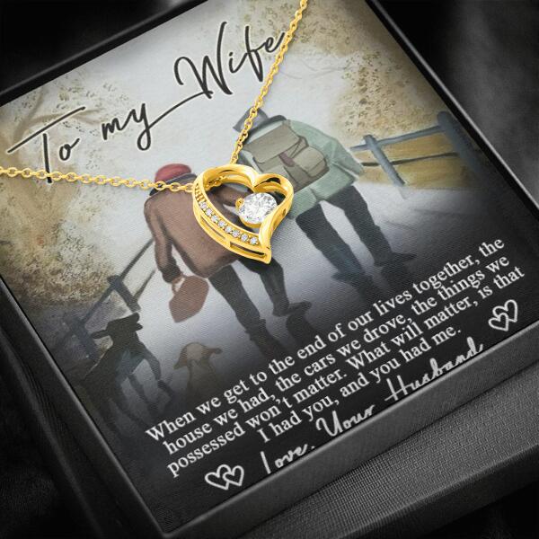 Personalized Couple Forever Love Necklace - Gift For Wife From Husband