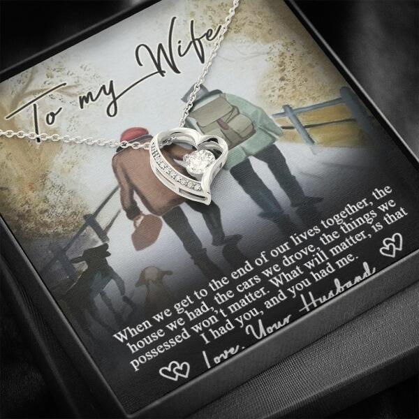 Personalized Couple Forever Love Necklace - Gift For Wife From Husband
