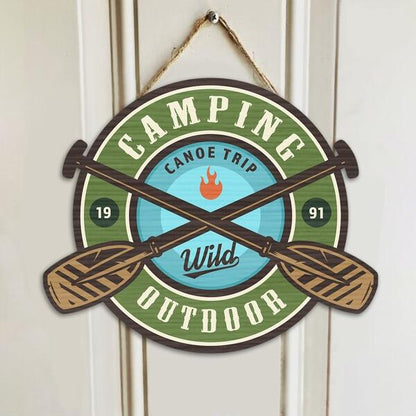 Personalized Camping Door Sign - Up to 12 Options - Gift Idea For Camping Lover