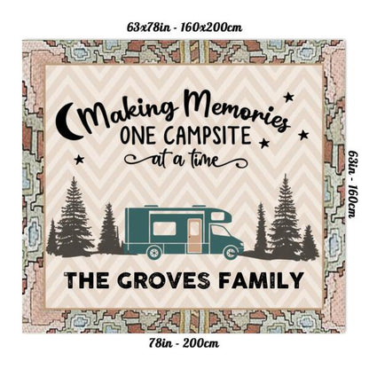 Personalized Camping Rug - Best Gift For Camping Lover - Making Memories One Campsite At A Time