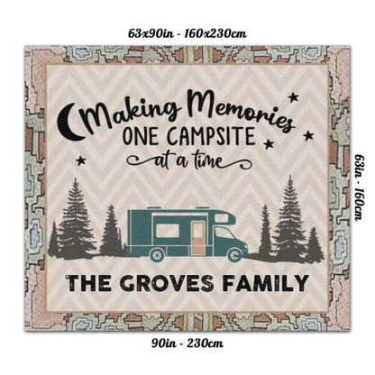 Personalized Camping Rug - Best Gift For Camping Lover - Making Memories One Campsite At A Time