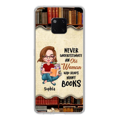Custom Personalized Old Woman Books Phone Case - Gift Idea For Books Lover - Case For Xiaomi, Oppo And Huawei