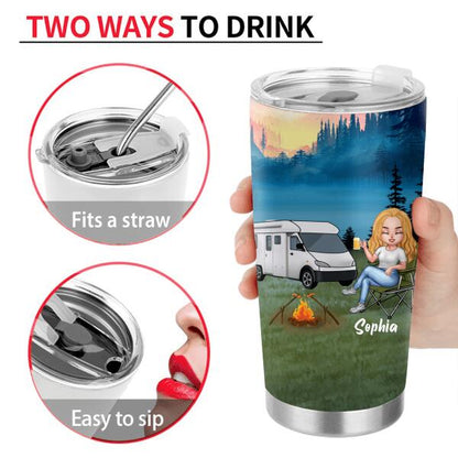 Personalized Camping Queen Tumbler - Gift Idea For Camping Lover - Just A Girl Who Loves Camping