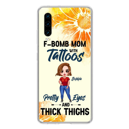 Custom Personalized F-Mom Phone Case - Case for Oppo, Xiaomi and Huawei - F-Bomb Mom with Tattoos
