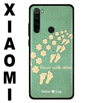 Personalized Dogs's Paws Phone Case - Best Gift Idea For Dog Lovers With Up to 3 Dogs's Paws - Never Walk ALone - Case For iPhone, Samsung And Xiaomi
