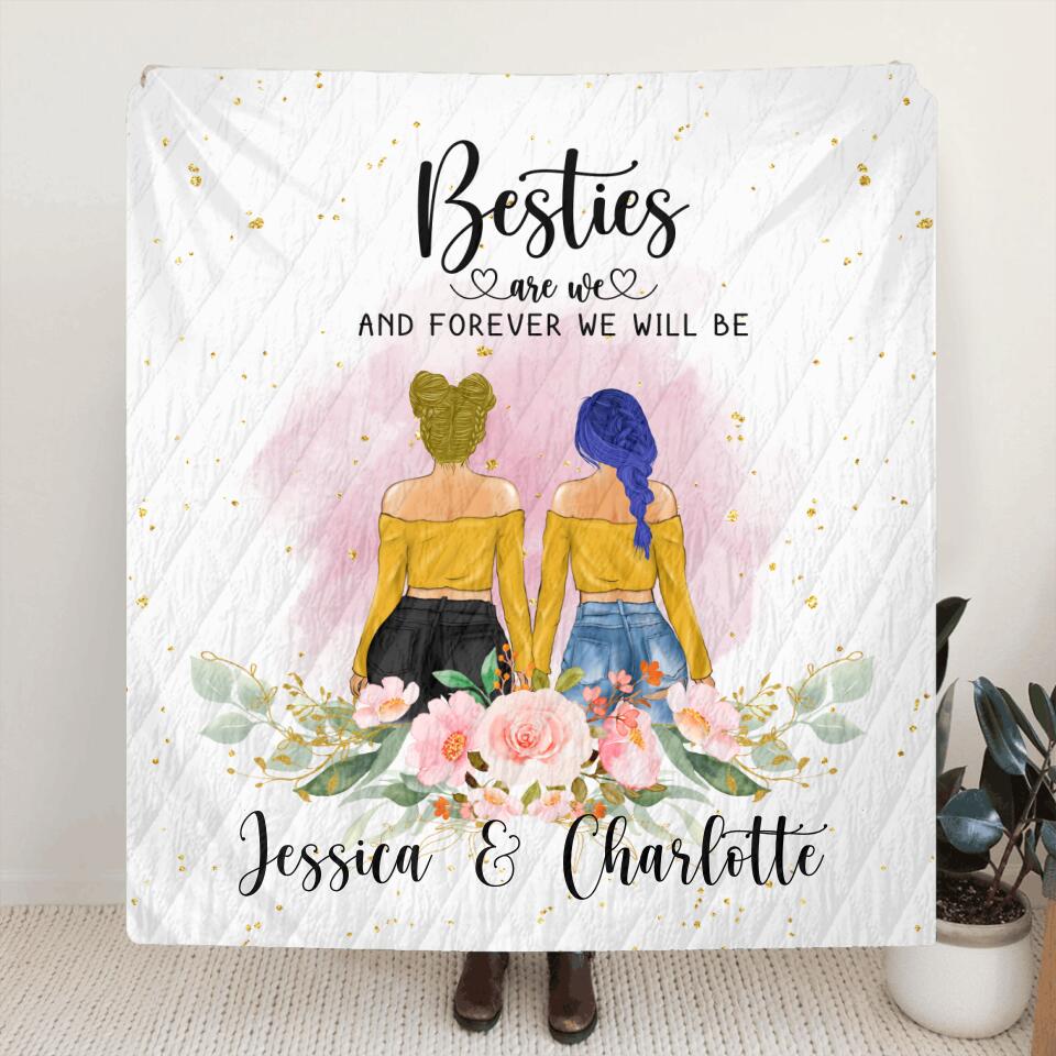 Personalized Friend Fleece Throw Blanket/Quilt - Gift For Best Friends - True Friends Are Never Apart Maybe In Distance But Never In Heart