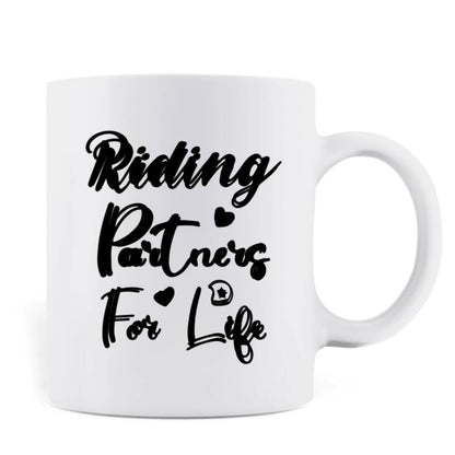 Personalized Motorcycle Couple Mug - Gift Idea For Couple - Riding Partners For Life
