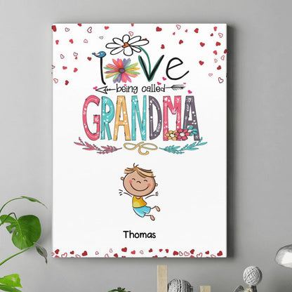 Personalized Love Being Called Grandma Canvas - Up to 14 Kids - Gift Idea For Nana/Mama/Kids