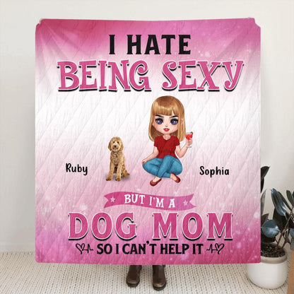 Personalized Dog Mom Pillow Cover/Fleece Blanket/Quilt - Gift Idea For Dog  Lover - Rockin' The Dog Mom Life -  Up to 6 Dogs
