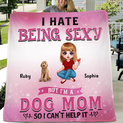 Personalized Dog Mom Pillow Cover/Fleece Blanket/Quilt - Gift Idea For Dog  Lover - Rockin' The Dog Mom Life -  Up to 6 Dogs
