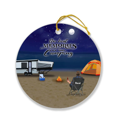 Personalized Beach Camping Ornament - Up to 6 Kids, 2 Pets - Best Gift For Camping Lover - Camping Partners For Life