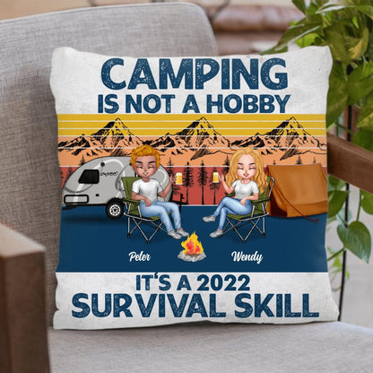 Personalized Camping Pillow Cover - Gift For Couple/Single/Camping Lovers - Camping Is Not A Hobby