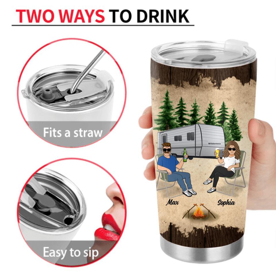 Personalized Retired 2021/2022 Camping Tumbler - Retired Gift Idea For Camping Lover - Retired 2021/2022 Not My Problem Anymore