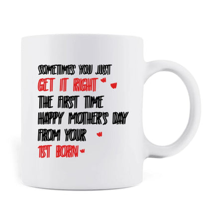 Personalized Daughter & Mom Coffee Mug - Gift Idea For Mother's Day From Daughter To Mom - If At First You Don't Succeed Try, Try Again
