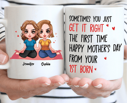 Personalized Daughter & Mom Coffee Mug - Gift Idea For Mother's Day From Daughter To Mom - If At First You Don't Succeed Try, Try Again
