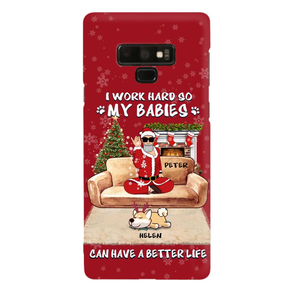 Personalized Christmas Pet Dad Phone Case - Man With Up to 4 Pets - Gift For Cat/Dog Lover - Case For iPhone And Samsung