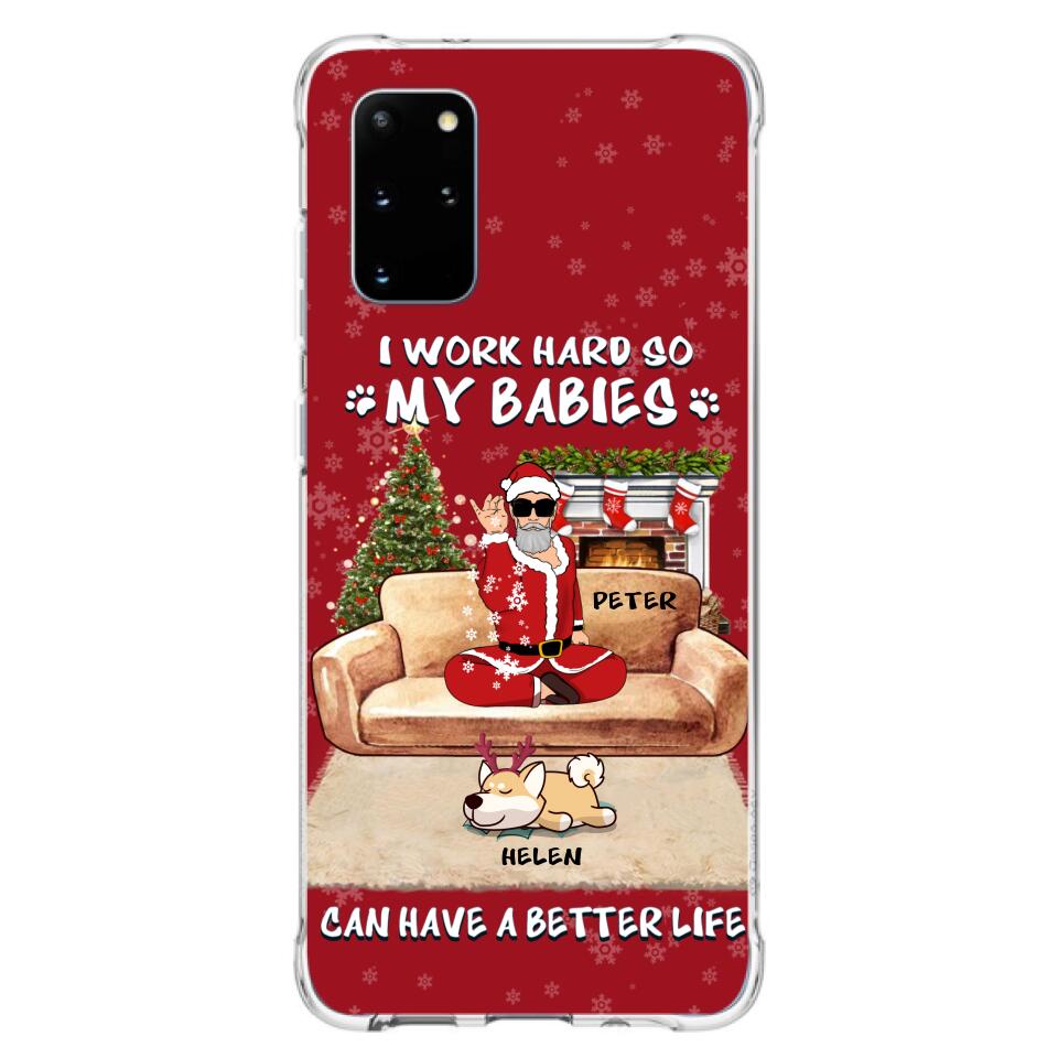 Personalized Christmas Pet Dad Phone Case - Man With Up to 4 Pets - Gift For Cat/Dog Lover - Case For iPhone And Samsung