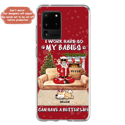 Personalized Christmas Pet Dad Phone Case - Man With Up to 4 Pets - Gift For Cat/Dog Lover - Case For iPhone And Samsung