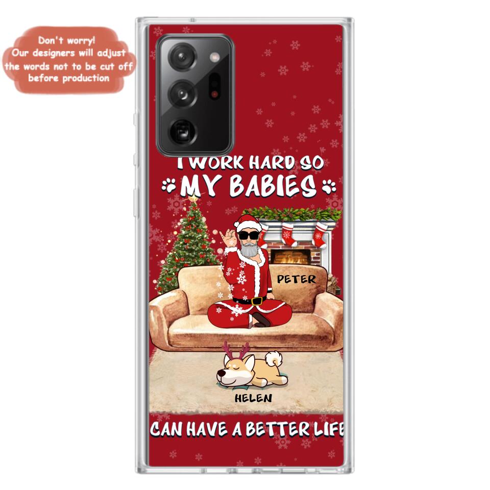 Personalized Christmas Pet Dad Phone Case - Man With Up to 4 Pets - Gift For Cat/Dog Lover - Case For iPhone And Samsung