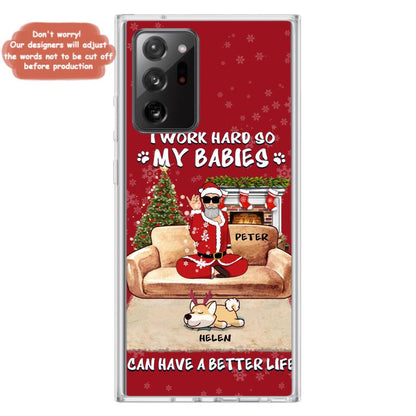 Personalized Christmas Pet Dad Phone Case - Man With Up to 4 Pets - Gift For Cat/Dog Lover - Case For iPhone And Samsung