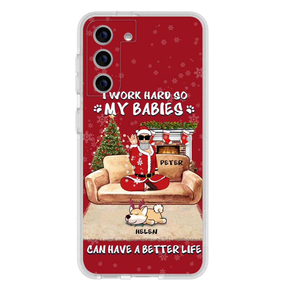 Personalized Christmas Pet Dad Phone Case - Man With Up to 4 Pets - Gift For Cat/Dog Lover - Case For iPhone And Samsung