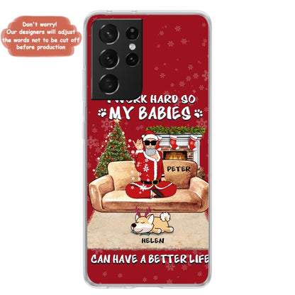 Personalized Christmas Pet Dad Phone Case - Man With Up to 4 Pets - Gift For Cat/Dog Lover - Case For iPhone And Samsung