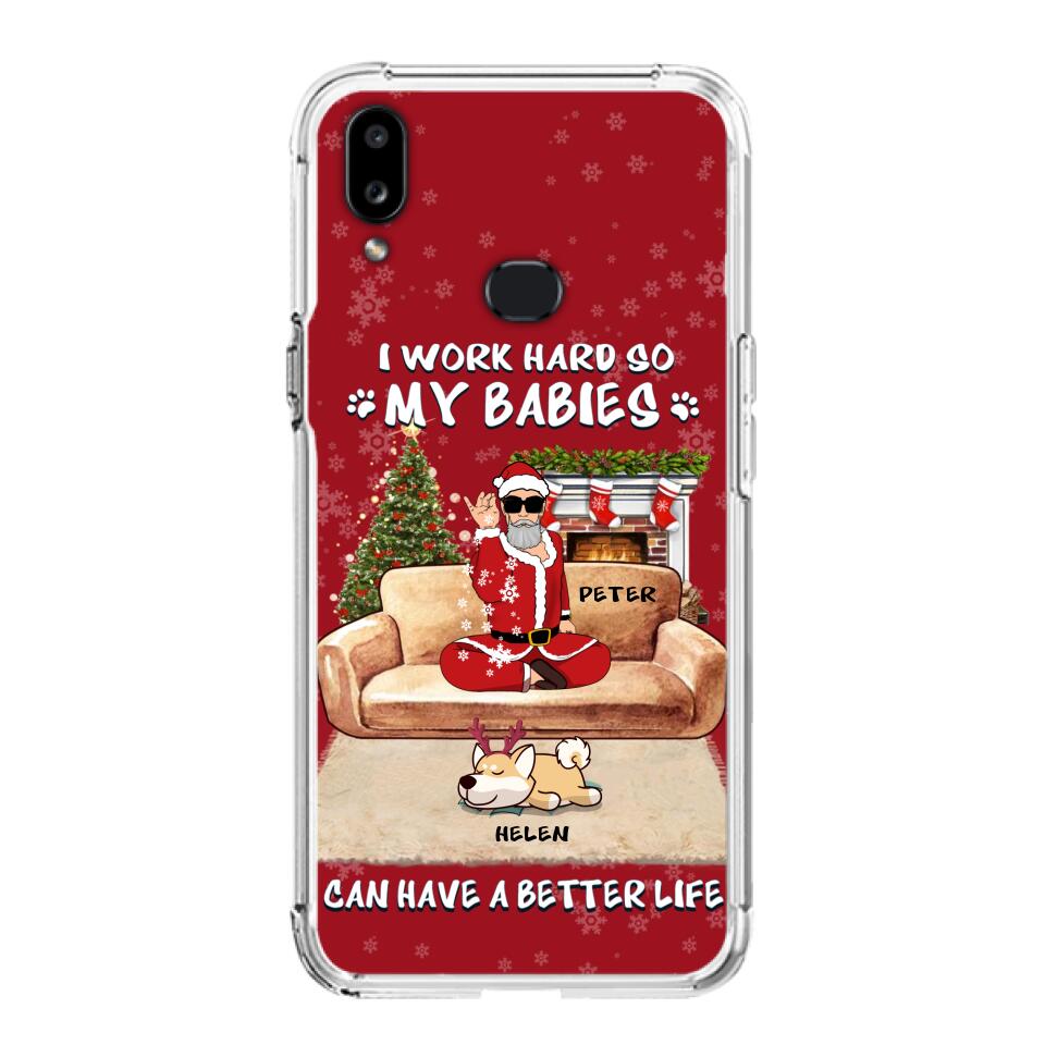 Personalized Christmas Pet Dad Phone Case - Man With Up to 4 Pets - Gift For Cat/Dog Lover - Case For iPhone And Samsung
