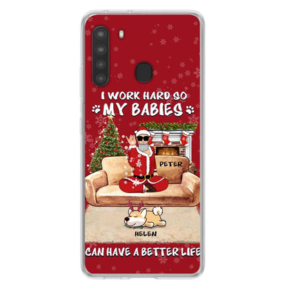 Personalized Christmas Pet Dad Phone Case - Man With Up to 4 Pets - Gift For Cat/Dog Lover - Case For iPhone And Samsung