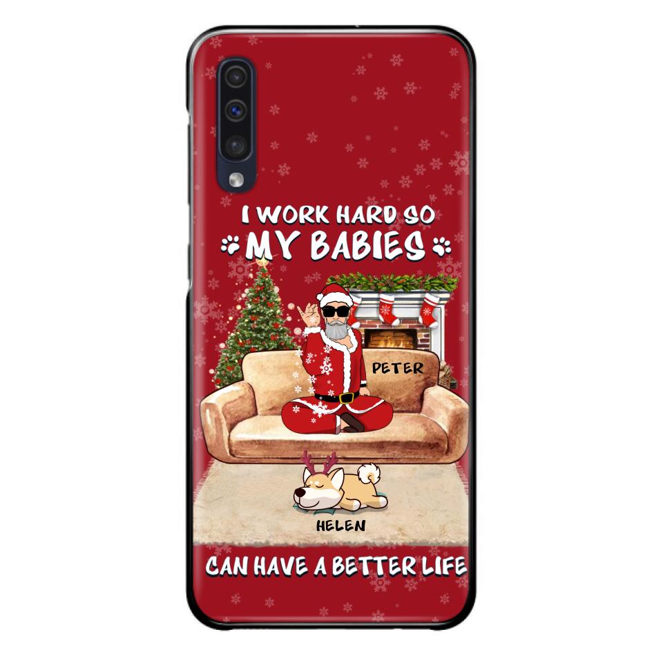 Personalized Christmas Pet Dad Phone Case - Man With Up to 4 Pets - Gift For Cat/Dog Lover - Case For iPhone And Samsung