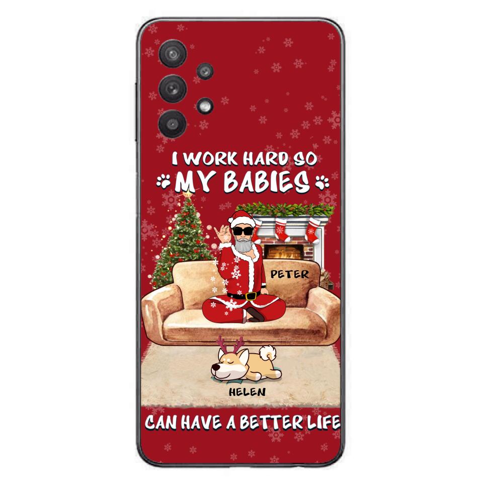 Personalized Christmas Pet Dad Phone Case - Man With Up to 4 Pets - Gift For Cat/Dog Lover - Case For iPhone And Samsung