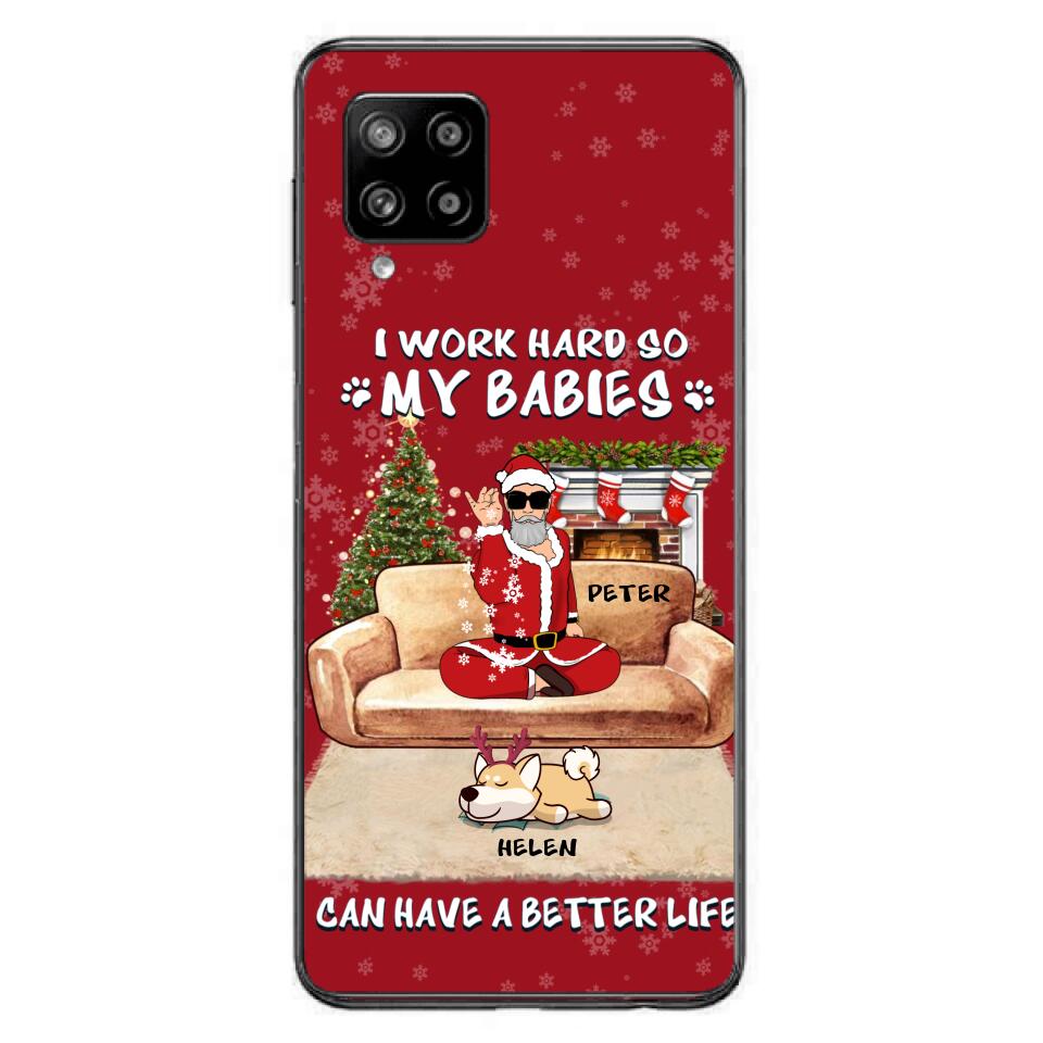 Personalized Christmas Pet Dad Phone Case - Man With Up to 4 Pets - Gift For Cat/Dog Lover - Case For iPhone And Samsung