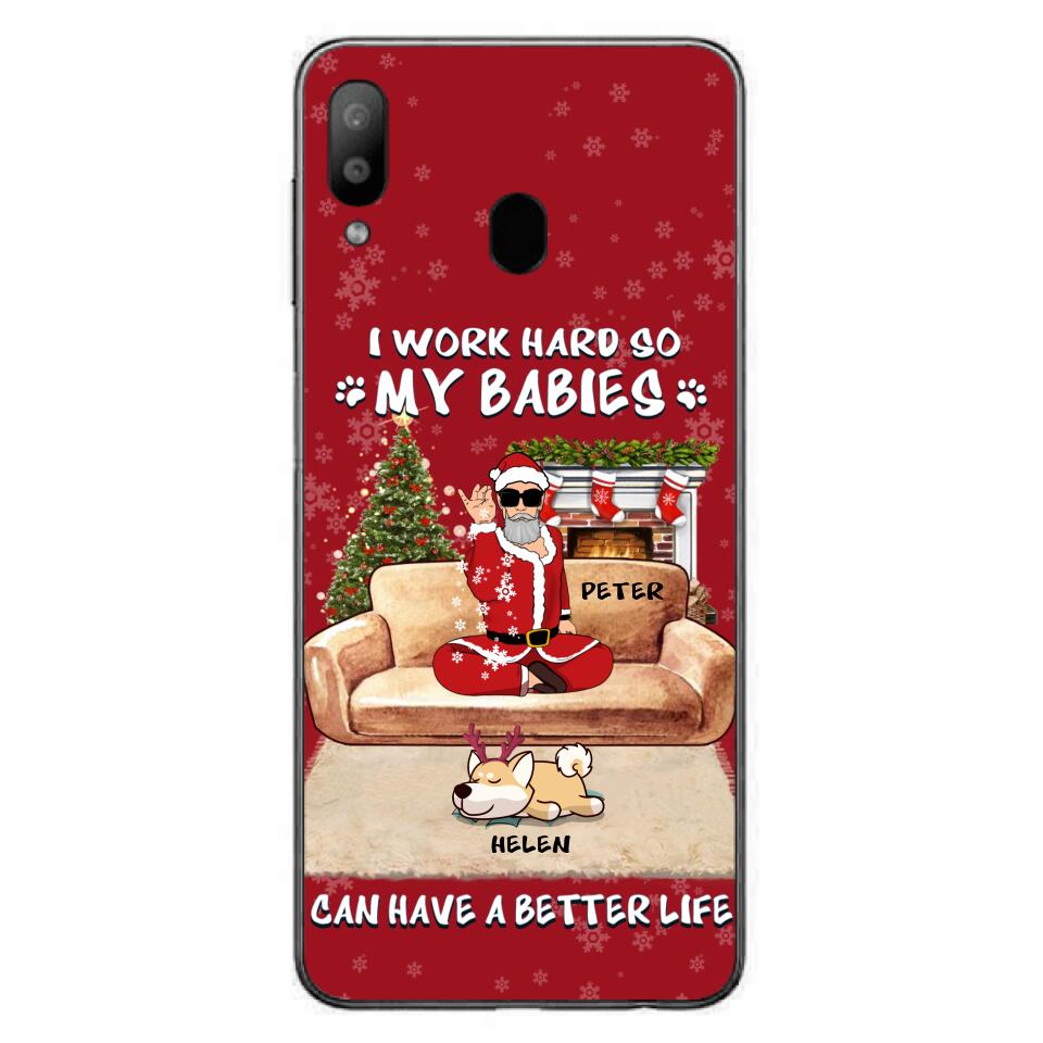 Personalized Christmas Pet Dad Phone Case - Man With Up to 4 Pets - Gift For Cat/Dog Lover - Case For iPhone And Samsung