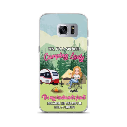 Custom Personalized Camping Lady Phone Case -  Gift Idea For Camping Lovers - Cases For iPhone/Samsung
