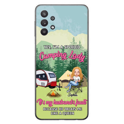 Custom Personalized Camping Lady Phone Case -  Gift Idea For Camping Lovers - Cases For iPhone/Samsung