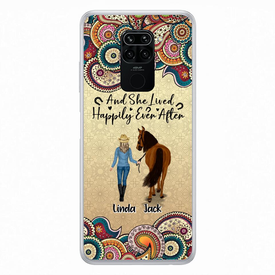Personalized Horse Girl Phone Case - Up to 4 Horses - Gift Idea For Horse Lovers - And She Lived Happily Ever After - Case For Xiaomi/Huawei/Oppo