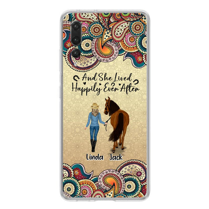 Personalized Horse Girl Phone Case - Up to 4 Horses - Gift Idea For Horse Lovers - And She Lived Happily Ever After - Case For Xiaomi/Huawei/Oppo