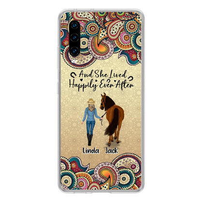 Personalized Horse Girl Phone Case - Up to 4 Horses - Gift Idea For Horse Lovers - And She Lived Happily Ever After - Case For Xiaomi/Huawei/Oppo
