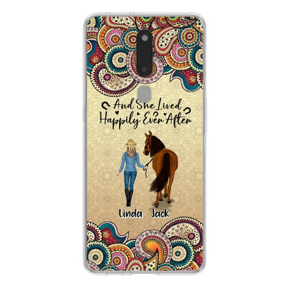 Personalized Horse Girl Phone Case - Up to 4 Horses - Gift Idea For Horse Lovers - And She Lived Happily Ever After - Case For Xiaomi/Huawei/Oppo