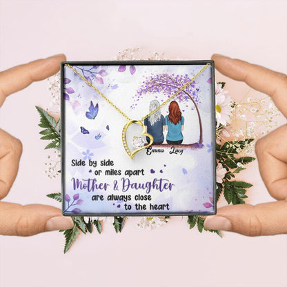 Personalized Mom & Daughter Forever Love Necklace - Gift Idea For Mother's Day - Up to 5 People - Side By Side Or Miles Apart, Mother & Daughter Are Always Close To The Heart
