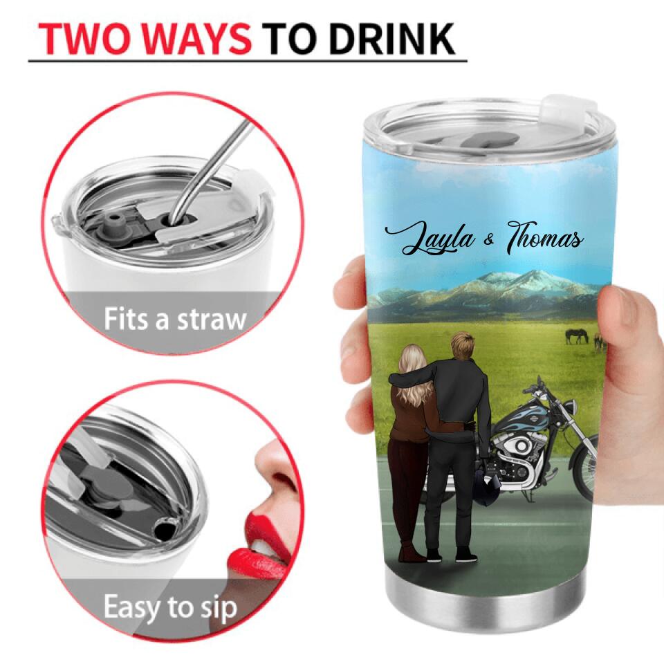 Personalized Couple Tumbler - Gift idea for Bikers, Biker Couples - To My Girlfriend
