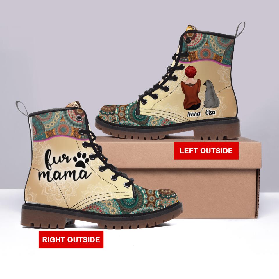 Personalized Dog Mom Martin Short Boots - Up to 4 Dogs - Gift Idea For Dog Lovers - Fur Mama