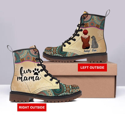 Personalized Dog Mom Martin Short Boots - Up to 4 Dogs - Gift Idea For Dog Lovers - Fur Mama
