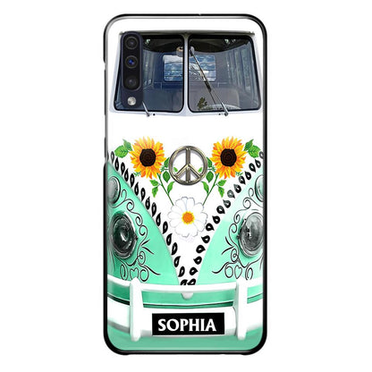 Custom Personalized Sunflower Peace Bus Phone Case - Best Gift Idea For Bus Lovers - Cases For iPhone And Samsung