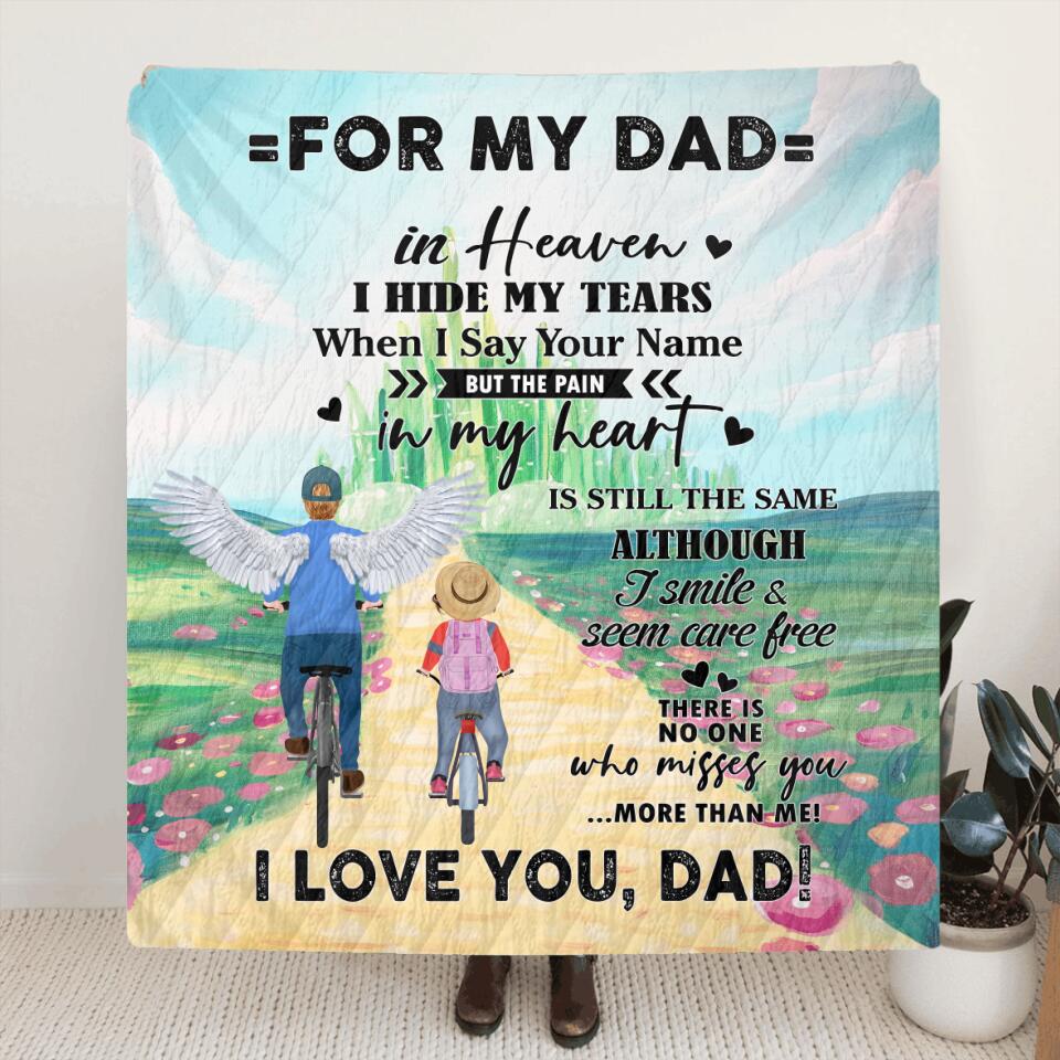 Personalized My Dad Quilt/Fleece Blanket/Pillow Cover - Gift Idea For Father's Day - For My Dad