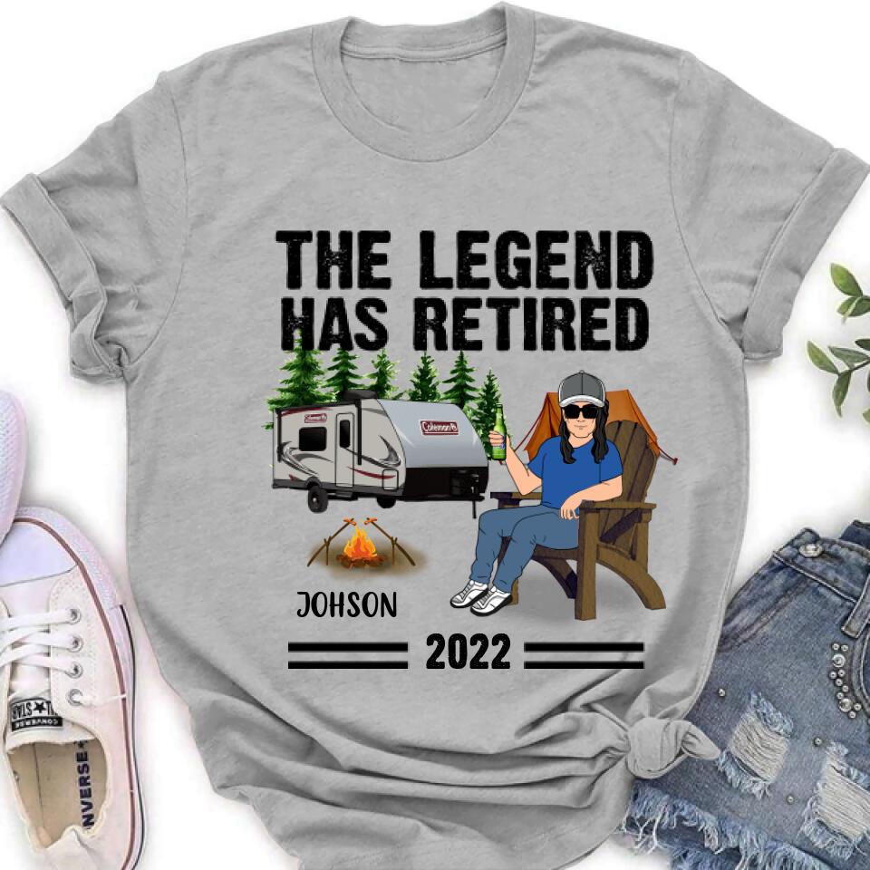 Personalized Camping Retirement Shirt - Up to 4 People - Best Gift For Camping Lover - The Legend Has Retired