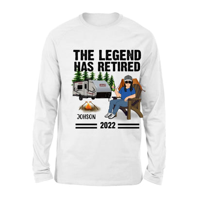 Personalized Camping Retirement Shirt - Up to 4 People - Best Gift For Camping Lover - The Legend Has Retired